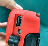 HKM-143059 Solar Hand Crank Radio Flashlight with USB Charging - Red, ABS Material, Compact Design