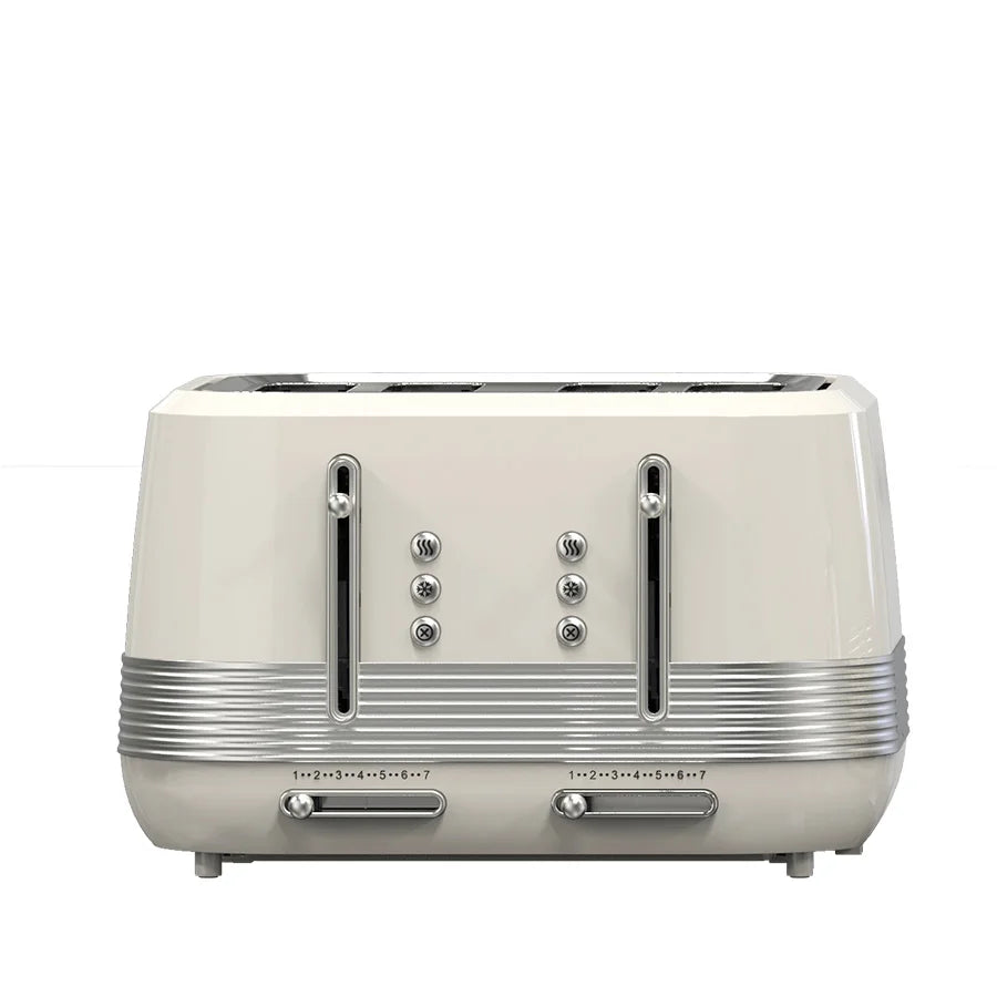 HKM-143123 Retro Vertical Electric Toaster with Custom Logo - Pink 4-Slice Bread and Burger Bun Slot