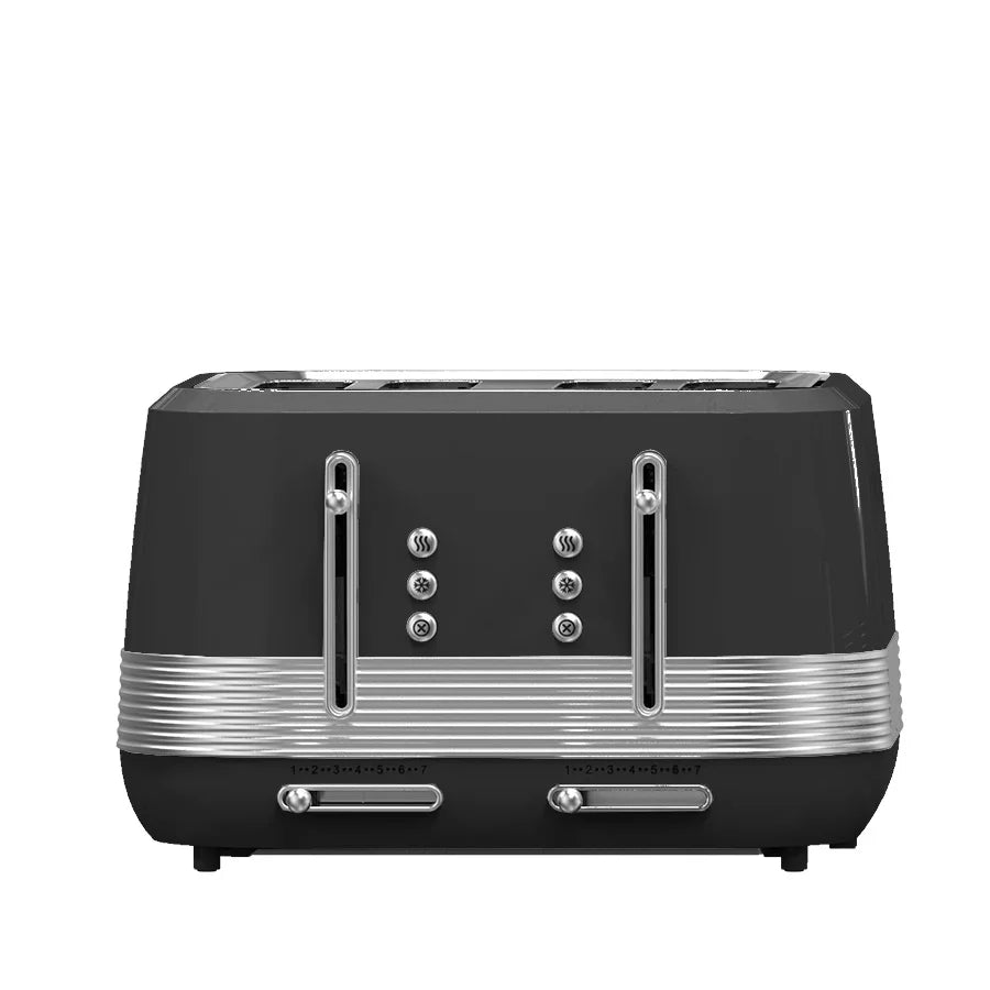 HKM-143123 Retro Vertical Electric Toaster with Custom Logo - Pink 4-Slice Bread and Burger Bun Slot