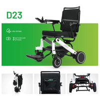 HKM-143251 Lightweight Manual Electric Wheelchair with Foldable Design, Stair Climber, Aluminum Alloy Frame, 120kg Max Load, 20km Range, Black