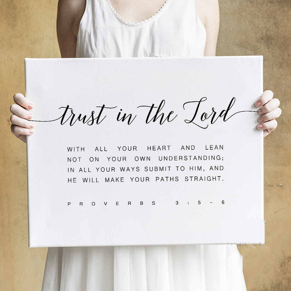 HKM-143379 Blessing Bible Wall Art Canvas Print with Pine Wood Frame