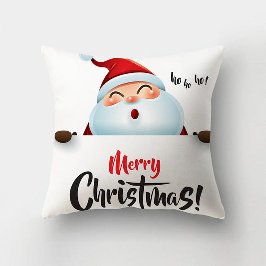 HKM-143443 Christmas-Themed Digital Print Square Pillow Cover, 45x45cm, Chemical Fiber Material