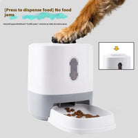 HKM-1435069 Large Capacity Automatic Pet Feeder with Educational Press Feeding Toys in Gray and White