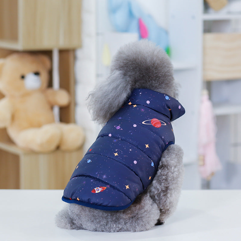 HKM-1435709 Cozy Cotton Dog Sweater for Autumn and Winter in Royal Blue and Navy Blue