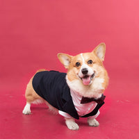 HKM-1436861 Navy Blue Swallowtail Dress Shirt for Dogs - Stylish Suit Design