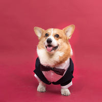 HKM-1436861 Navy Blue Swallowtail Dress Shirt for Dogs - Stylish Suit Design