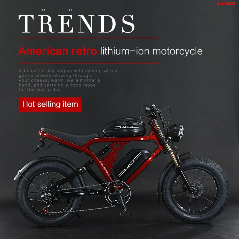 HKM-143699 1500W Aluminum Alloy Electric Bike | 52V 55Ah | Long Range 120km | Hydraulic Disc Brakes | 20" Wheel Size