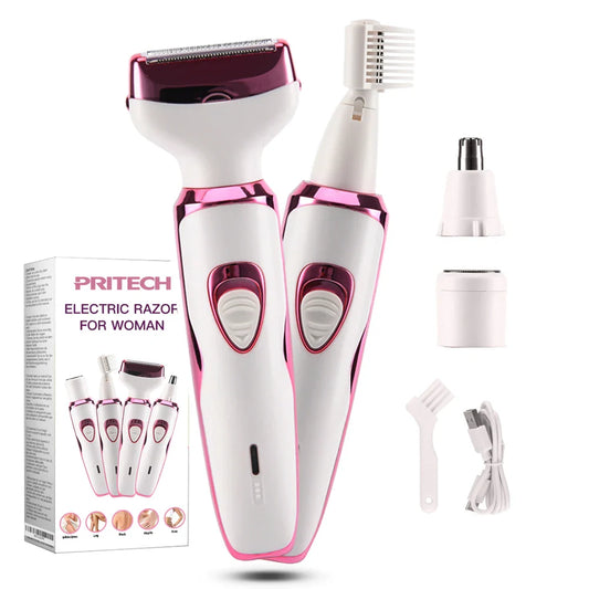 HKM-143699 4-in-1 Rechargeable Cordless Women's Body Hair Shaver and Bikini Trimmer