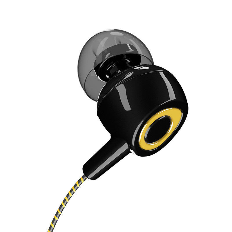 HKM-143699 In-Ear Wired Headphones with 3.5mm Straight Plug, Available in Black Gold and Black Red
