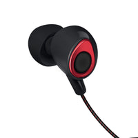 HKM-143699 In-Ear Wired Headphones with 3.5mm Straight Plug, Available in Black Gold and Black Red