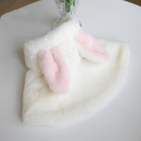 HKM-1437629 Fluffy Rabbit Costume Cloak for Dogs and Cats - Warm Plush Cape for Autumn and Winter
