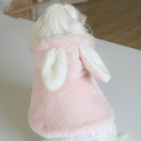 HKM-1437629 Fluffy Rabbit Costume Cloak for Dogs and Cats - Warm Plush Cape for Autumn and Winter