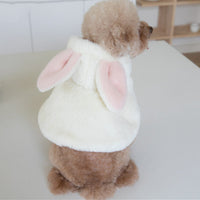HKM-1437629 Fluffy Rabbit Costume Cloak for Dogs and Cats - Warm Plush Cape for Autumn and Winter
