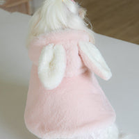 HKM-1437629 Fluffy Rabbit Costume Cloak for Dogs and Cats - Warm Plush Cape for Autumn and Winter