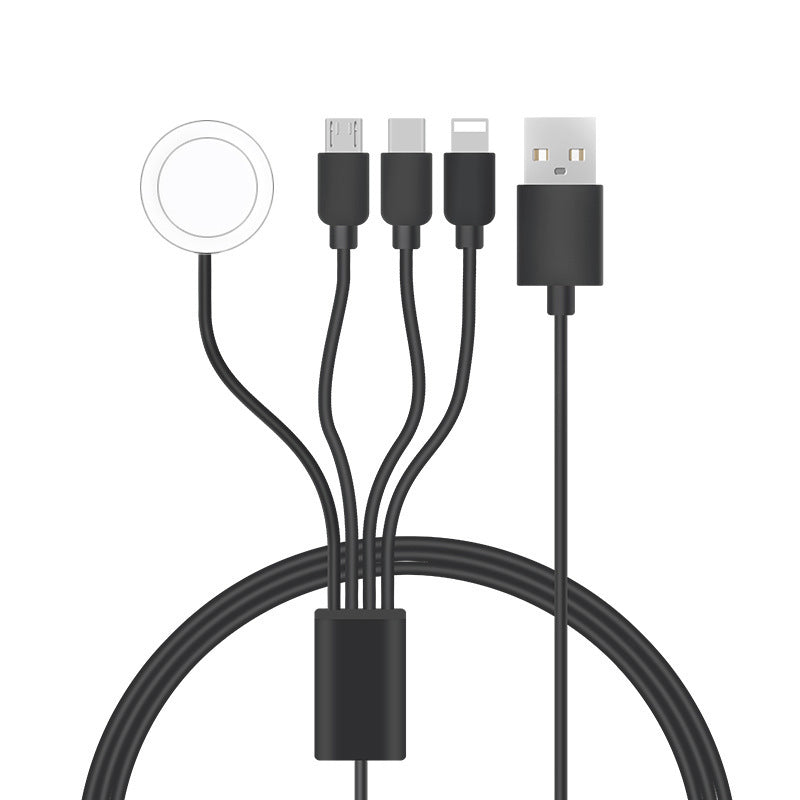 HKM-143763 4-in-1 Charging Cable for Apple and Android Devices, Type-C, Micro USB, iWatch Support