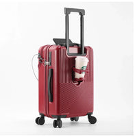 HKM-143763 Front Opening Trolley Suitcase with USB Charging Port for Travel Convenience
