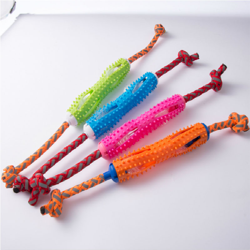 HKM-1437885 Soft Rubber Dog Toothbrush Stick for Effective Teeth Cleaning - 20cm, Available in Blue, Green, Orange, Pink