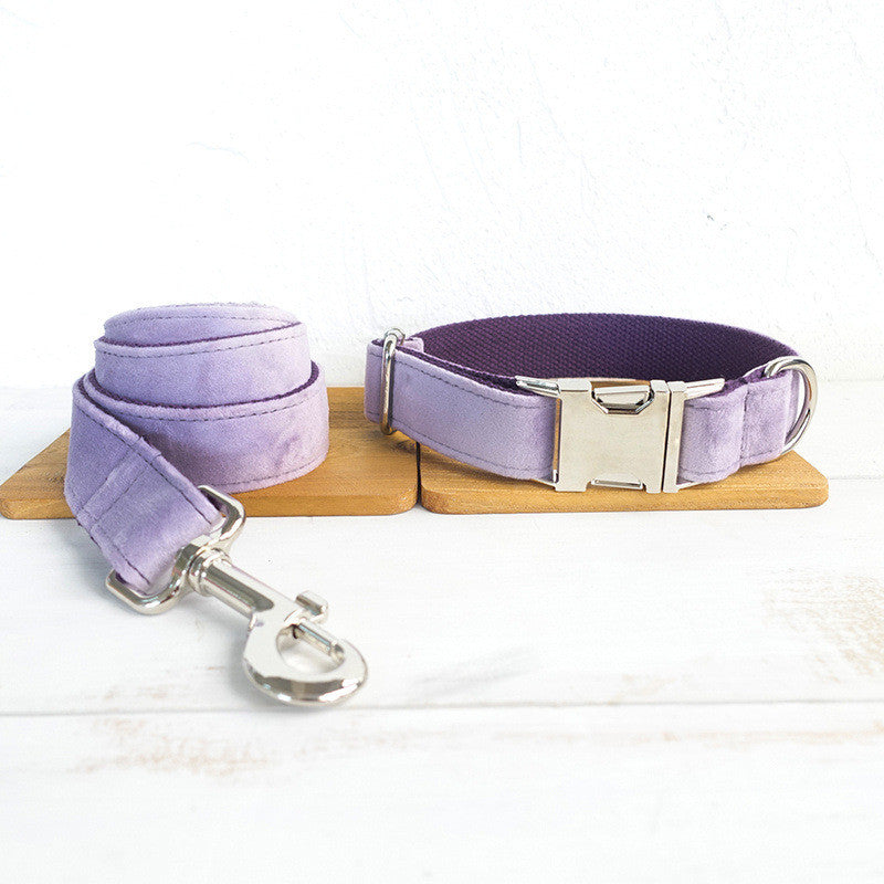 HKM-1439037 Thick Cashmere Pet Collar and Leash Set in Various Sizes