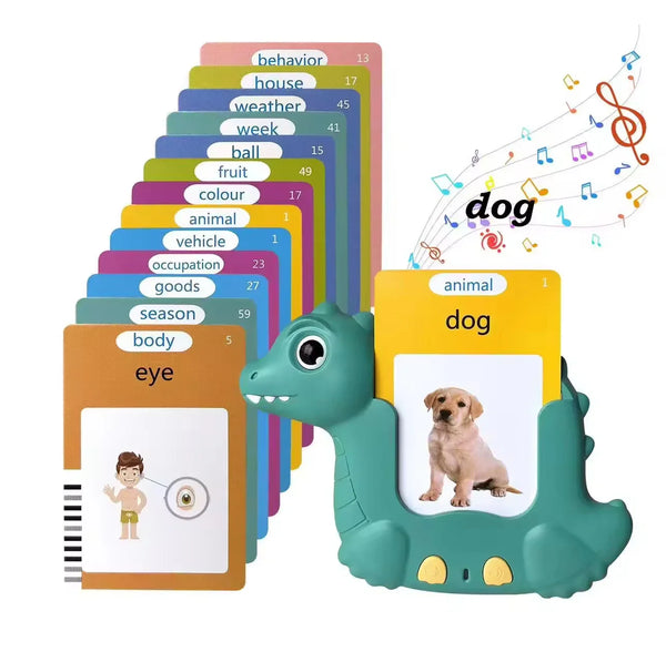 HKM-143955 Educational Dinosaur Card Learning Machine for Early Childhood Development - German and English Speaking Puzzle Toy