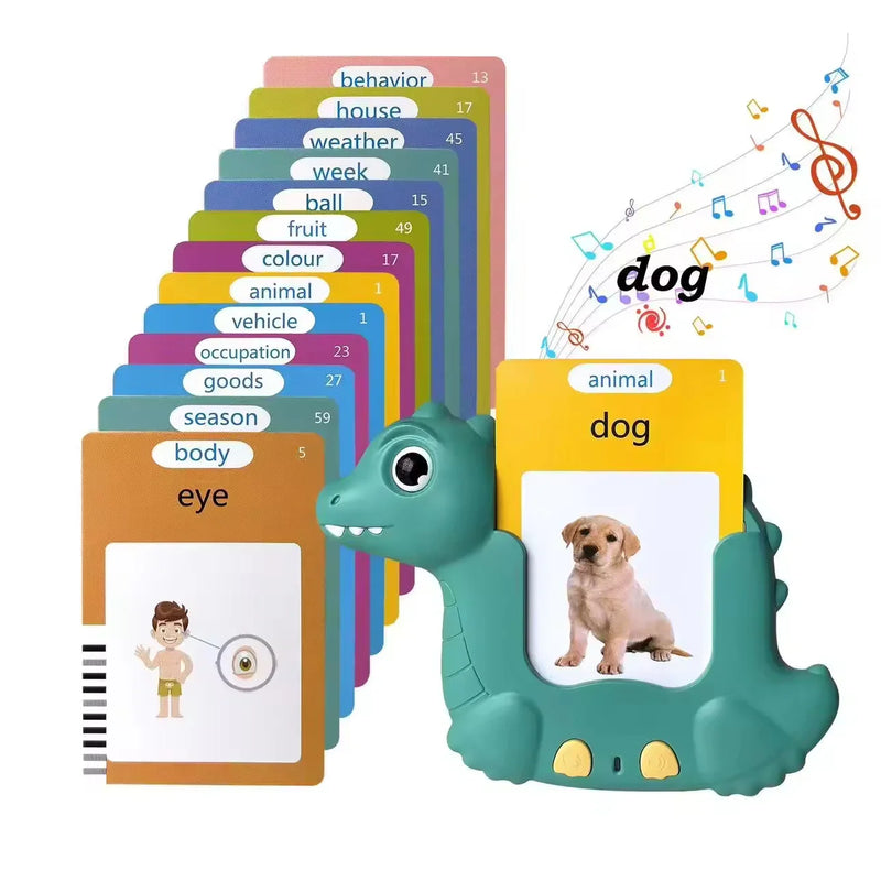HKM-143955 Educational Dinosaur Card Learning Machine for Early Childhood Development - German and English Speaking Puzzle Toy