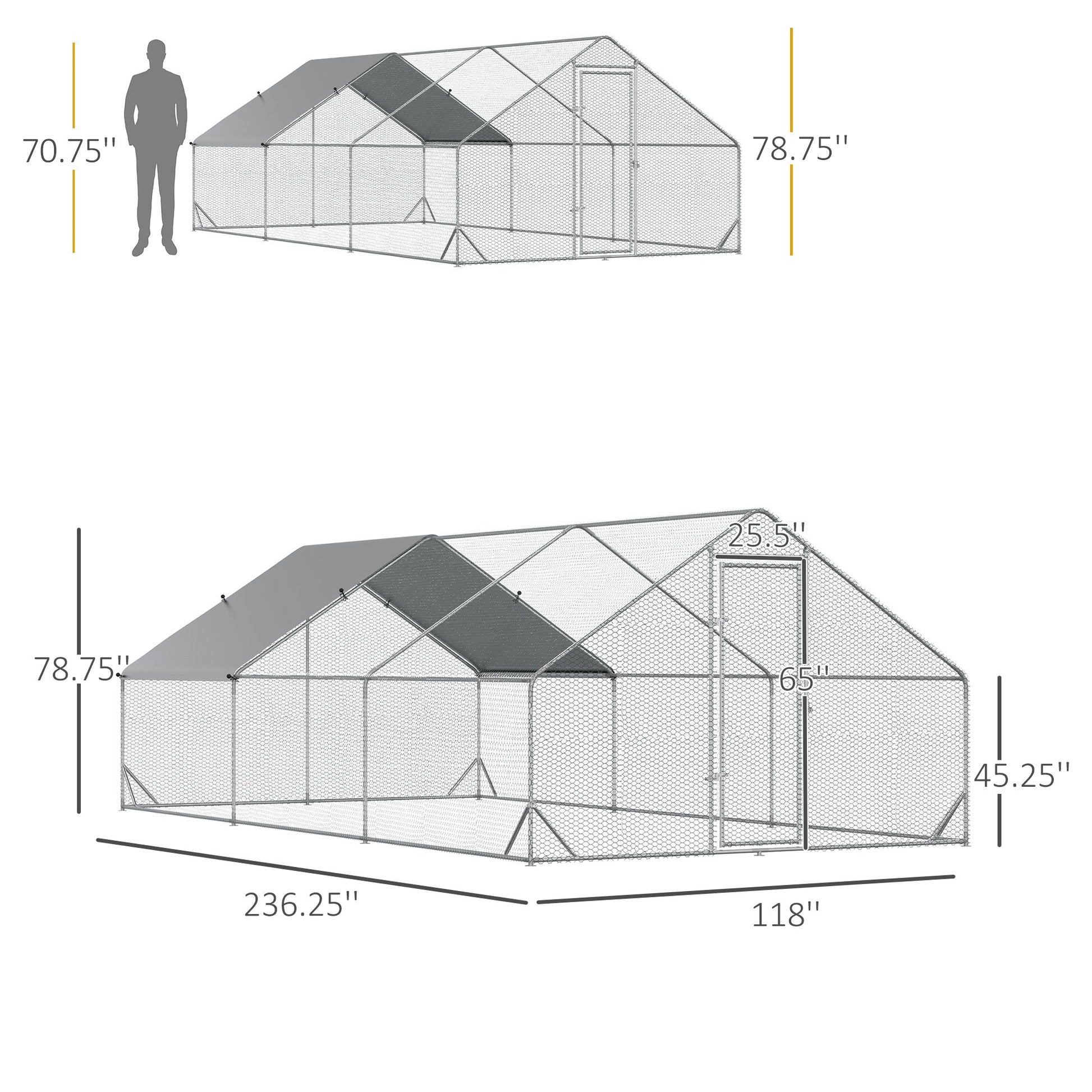 HKM-1440701 Spacious 10' x 20' Outdoor Chicken Coop with Lockable Door and Weather-Resistant Cover