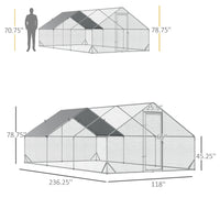 HKM-1440701 Spacious 10' x 20' Outdoor Chicken Coop with Lockable Door and Weather-Resistant Cover