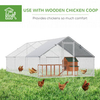 HKM-1440701 Spacious 10' x 20' Outdoor Chicken Coop with Lockable Door and Weather-Resistant Cover