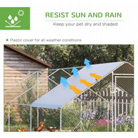HKM-1440701 Spacious 10' x 20' Outdoor Chicken Coop with Lockable Door and Weather-Resistant Cover