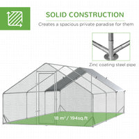 HKM-1440701 Spacious 10' x 20' Outdoor Chicken Coop with Lockable Door and Weather-Resistant Cover