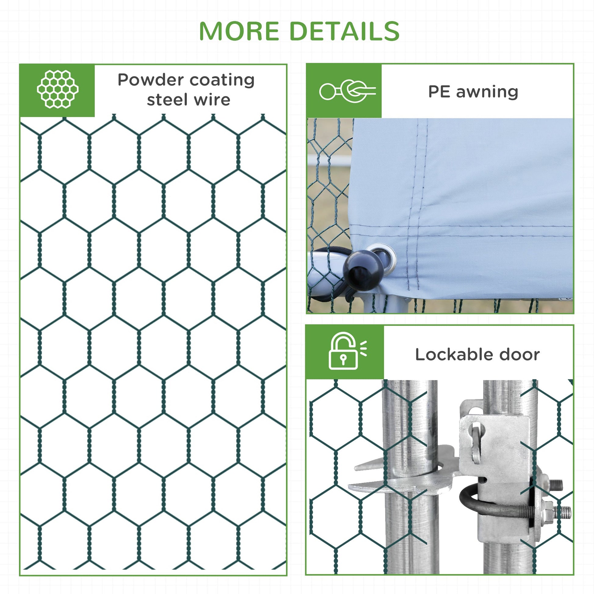 HKM-1440701 Spacious 10' x 20' Outdoor Chicken Coop with Lockable Door and Weather-Resistant Cover