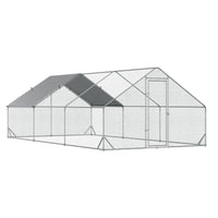 HKM-1440701 Spacious 10' x 20' Outdoor Chicken Coop with Lockable Door and Weather-Resistant Cover