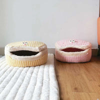 HKM-1441085 Cozy Cat Nest with Removable Lid - Winter-Ready & Washable Pet House, 45cm Diameter, Suitable for Cats up to 7.5kg