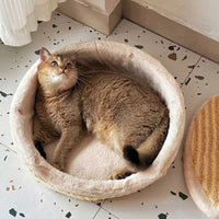 HKM-1441085 Cozy Cat Nest with Removable Lid - Winter-Ready & Washable Pet House, 45cm Diameter, Suitable for Cats up to 7.5kg