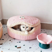 HKM-1441085 Cozy Cat Nest with Removable Lid - Winter-Ready & Washable Pet House, 45cm Diameter, Suitable for Cats up to 7.5kg