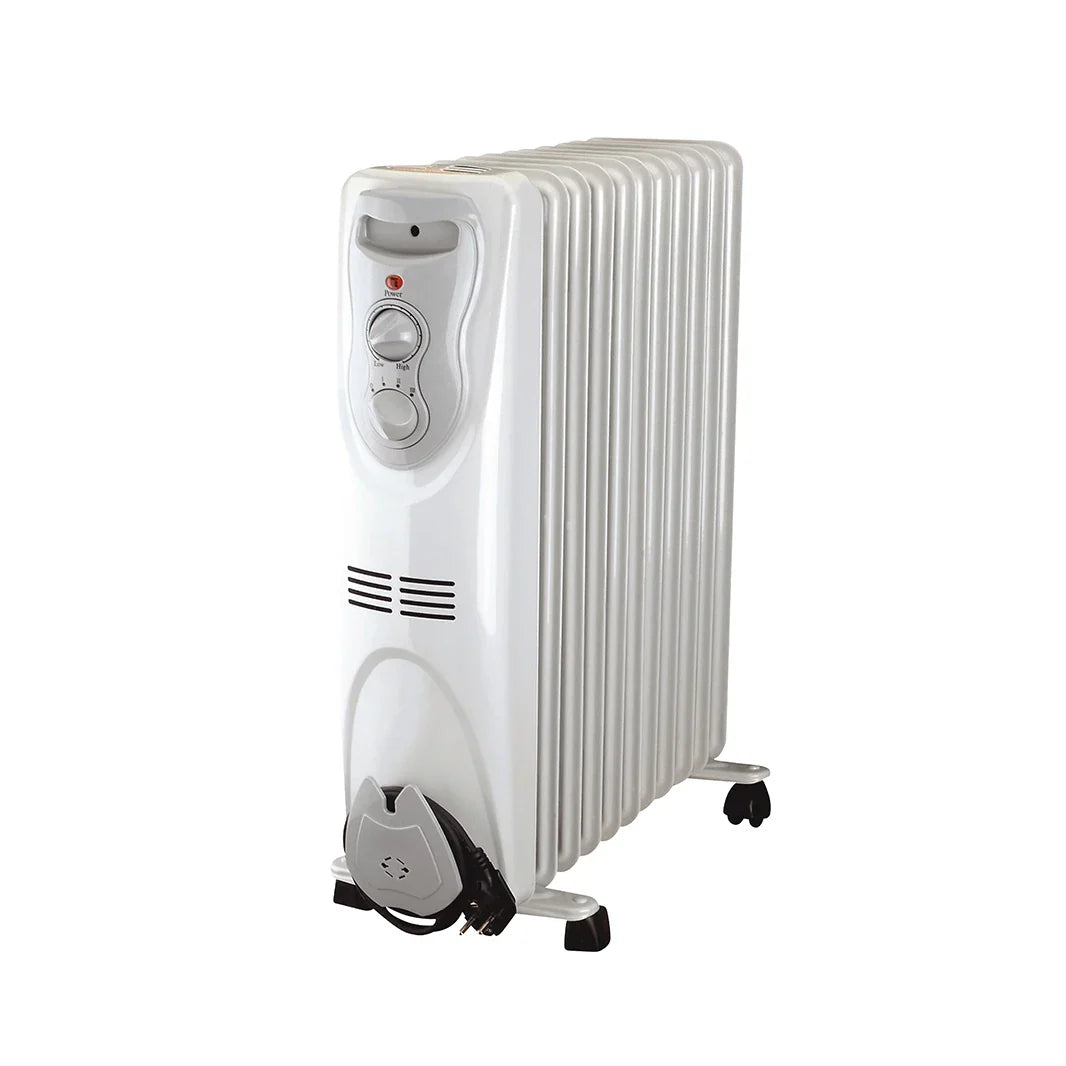 HKM-144147 Efficient 1500W Oil-Filled Radiator Heater with Adjustable Thermostat and Mobile Design