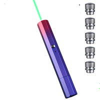 HKM-1441853 USB Charging Outdoor Trainer Laser Pointer, Green/Red/Blue Light, 5mW Power, Aluminum Body, Includes Lanyard