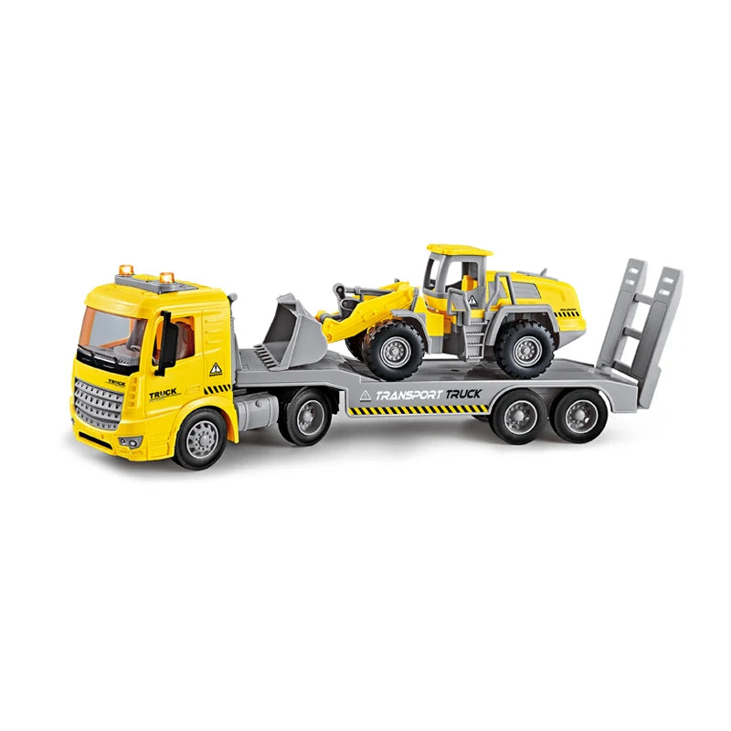 HKM-144339 2-in-1 Plastic Friction Truck Toy with Sound and Light for Ages 2-7