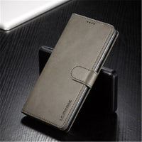 HKM-144403 Calfskin Pattern Card Wallet Flip Cover - All-in-One Anti-Drop Protective Holster