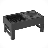 HKM-1444285 Adjustable Elevated Dog Bowl with Slow Feeder and Non-Spill Water Bowl for Small, Medium, and Large Dogs