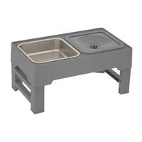 HKM-1444285 Adjustable Elevated Dog Bowl with Slow Feeder and Non-Spill Water Bowl for Small, Medium, and Large Dogs