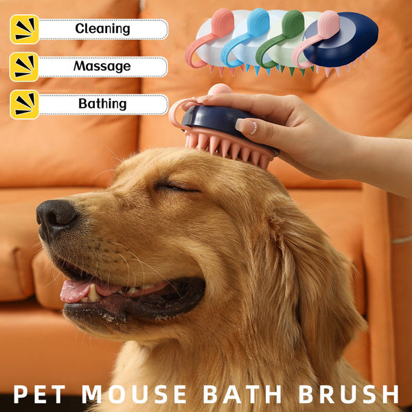 HKM-1444669 Soft Silicone Pet Hair Remover Comb for Dogs and Cats - Handheld Bath and Massage Brush