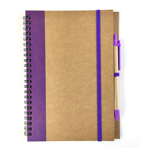 HKM-144659 A6 Spiral Notebook with Pen - Custom Logo Hardcover for Office and School Use