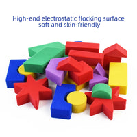 HKM-144659 Colorful Natural Latex Building Block Set - 25 Pcs Castle DIY Educational Toy for Kids