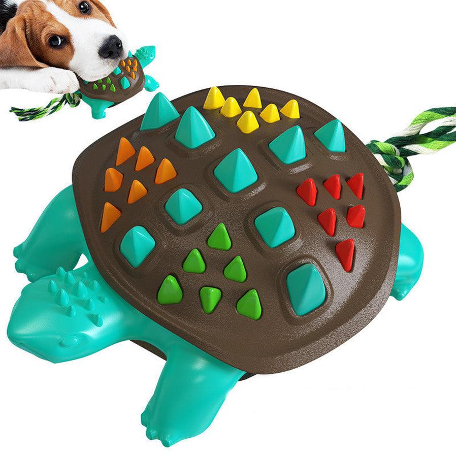 HKM-144723 Colorful Dog Tortoise Molar Stick - Durable Plastic Chew Toy for Dental Health