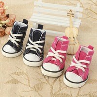 HKM-144851 Denim Canvas Pet Shoes - Breathable and Comfortable in Blue and Pink