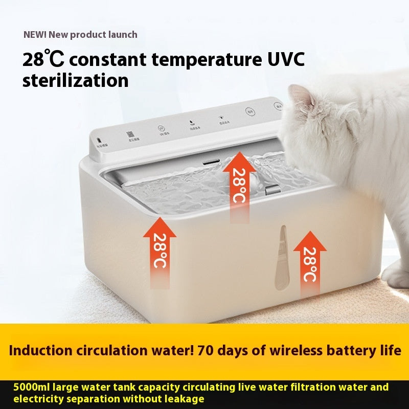 HKM-1448637 Automatic Cat Water Fountain with Constant Temperature Heating and Filtration System