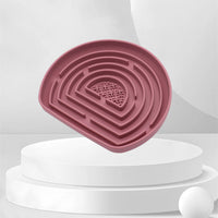 HKM-1448765 Anti-Choke Silicone Pet Food Bowl with Suction Cup for Dogs and Cats - Slow Feeding Design in Green, Blue, Brick Red