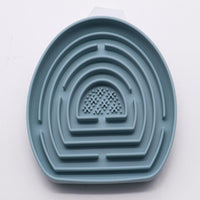 HKM-1448765 Anti-Choke Silicone Pet Food Bowl with Suction Cup for Dogs and Cats - Slow Feeding Design in Green, Blue, Brick Red