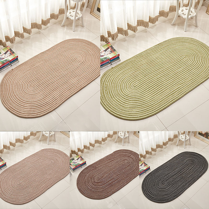 HKM-144915 Rope Woven Oval Carpet for Living Room, Bedroom, and Coffee Table - Machine Washable, Environmentally Friendly, Multiple Sizes Available