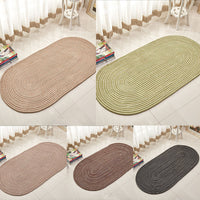 HKM-144915 Rope Woven Oval Carpet for Living Room, Bedroom, and Coffee Table - Machine Washable, Environmentally Friendly, Multiple Sizes Available
